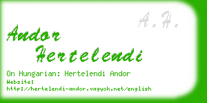 andor hertelendi business card